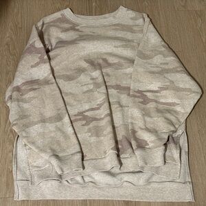 American Eagle Outfitters Women's Camouflage Crewneck Sweater - Beige and Brown